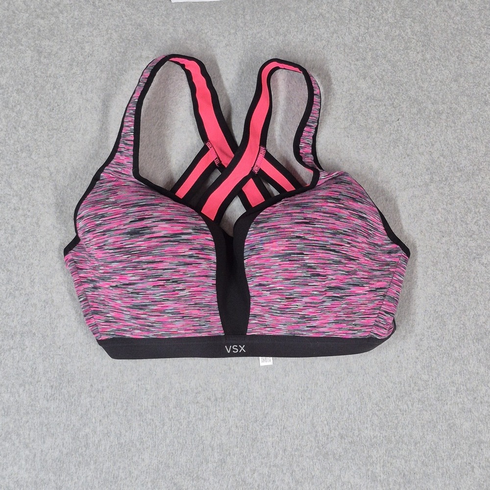 Victoria's Secret Women Sports Bra 36D Pink Heather VSX Sport Wireless READ